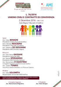 L. 76/2016 UNIONI CIVILI E CONTRATTI DI CONVIVENZA @ Aula Magna - Tribunale di Avellino | Avellino | Campania | Italia