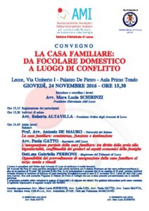 La casa familiare: da focolare domestico a luogo di conflitto @ Palazzo De Pietro - Aula Primo Tondo | Lecce | Puglia | Italia