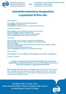 Autodeterminazione terapeutica e questioni di fine vita @ Senato della Repubblica, Palazzo Giustiniani, Sala Zuccari | Roma | Lazio | Italia