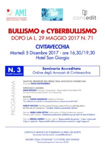 Bullismo e Cyberbullismo dopo la legge 29 maggio 2017 n.71 @ Hotel San Giorgio, Civitavecchia | Civitavecchia | Lazio | Italia