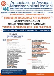 CONVEGNO  INAUGURALE AMI SARDEGNA      Aspetti economici nelle procedure familiari @ Aula Magna Università di Sassari | Sassari | Sardegna | Italia
