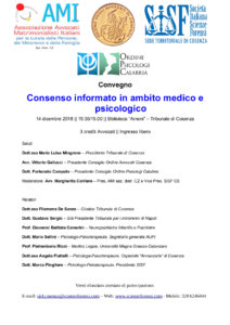 Consenso informato in ambito medico e psicologico @ Biblioteca “Arnoni” – Tribunale di Cosenza | Cosenza | Calabria | Italia