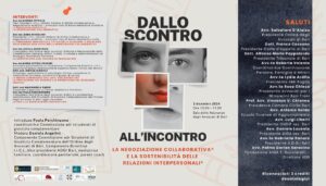 DALLO SCONTRO ALL'INCONTRO: LA NEGOZIAZIONE COLLABORATIVA E LA SOSTENIBILITA' DELLE RELAZIONI INTERPERSONALI @ Sala delle adunanze del COA di Bari